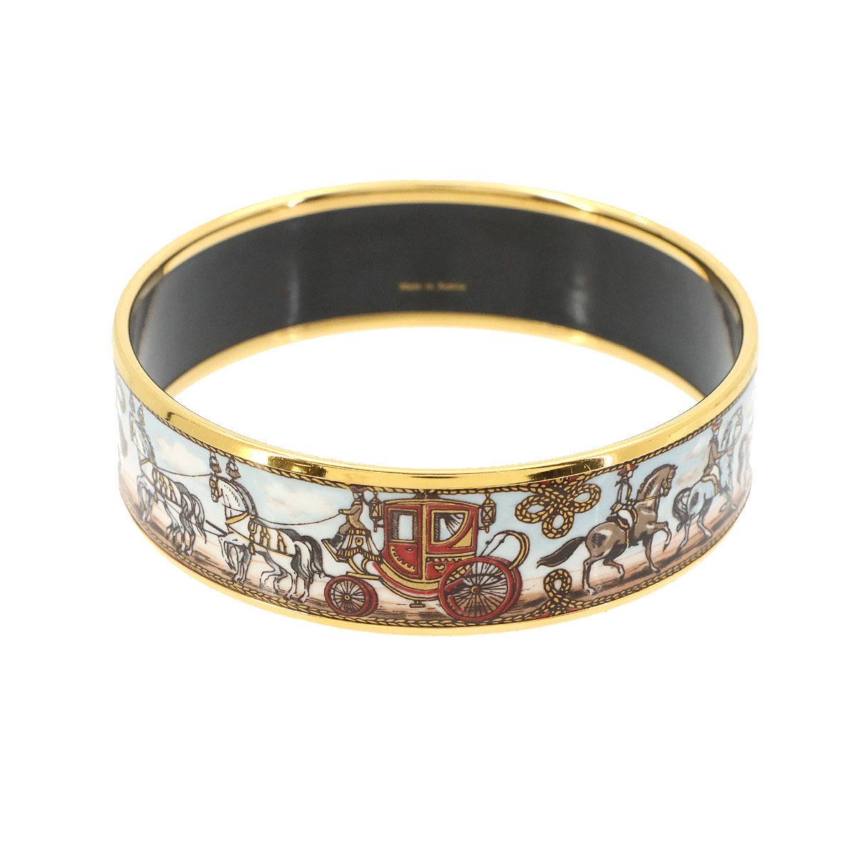 Hermes Enamel GM Bangle Bracelet Multi Color Gold Email GM — view 2