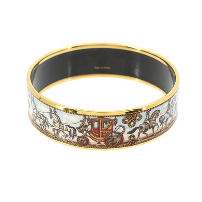 Hermes Enamel GM Bangle Bracelet Multi Color Gold Email GM — view 2