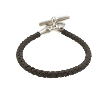 Hermes Glenan Bracelet Leather Gray Silver — view 2