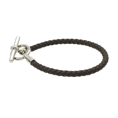 Hermes Glenan Bracelet Leather Gray Silver — view 3