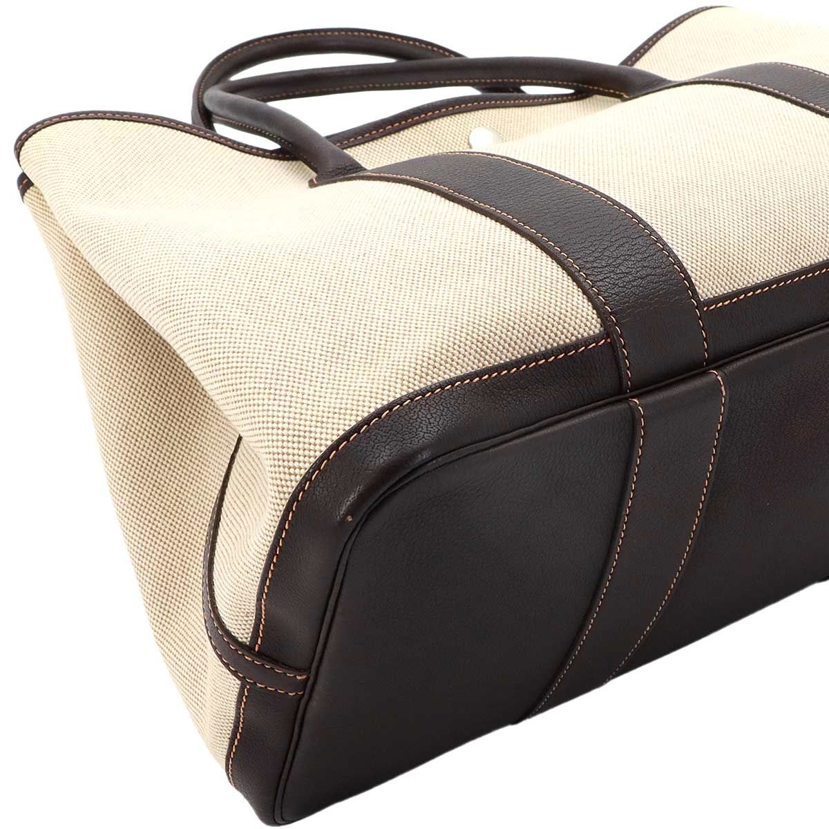 Hermes Garden Party 36 PM Tote Toile Ash Leather Natural Brown — view 8
