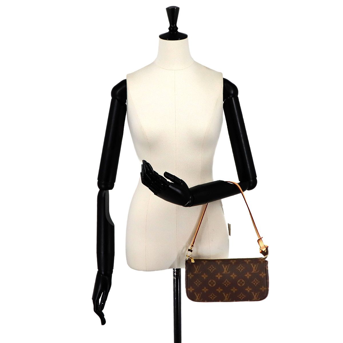 Louis Vuitton Monogram Pochette Hand Bag Brown — view 9