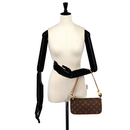 Louis Vuitton Monogram Pochette Hand Bag Brown — view 9