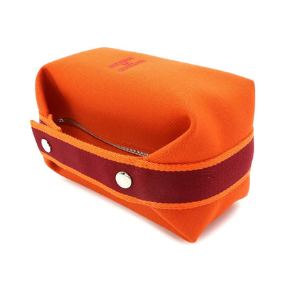 Hermes Bride-a-Brac PM Hand Bag Toile Ash Orange Rouge — view 6