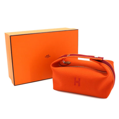 Hermes Bride-a-Brac PM Hand Bag Toile Ash Orange Rouge — view 2