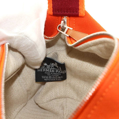 Hermes Bride-a-Brac PM Hand Bag Toile Ash Orange Rouge — view 8