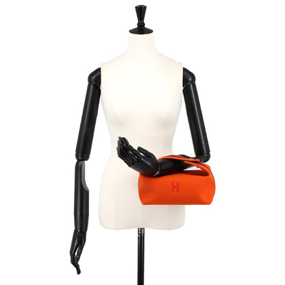 Hermes Bride-a-Brac PM Hand Bag Toile Ash Orange Rouge — view 9