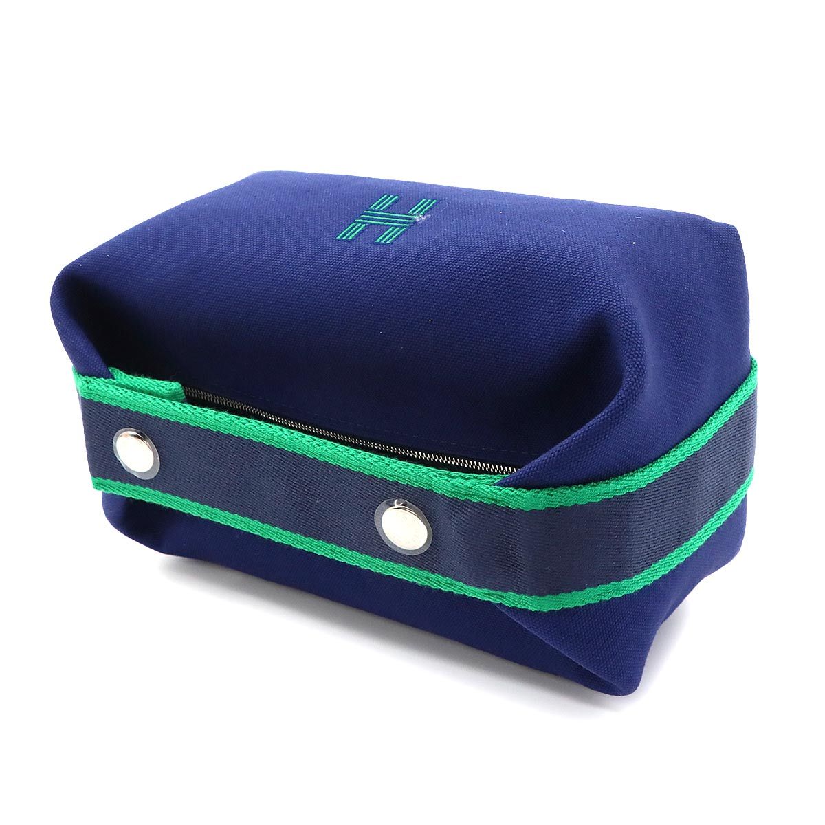 Hermes Bride-a-Brac PM Hand Bag Toilet Ash Blue Marine Green Silver — view 5