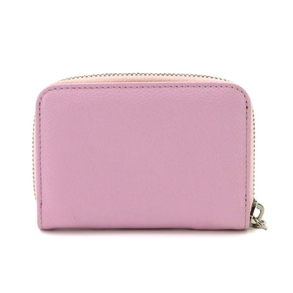 Bvlgari Coin Case Leather Pink Silver Purse — view 2