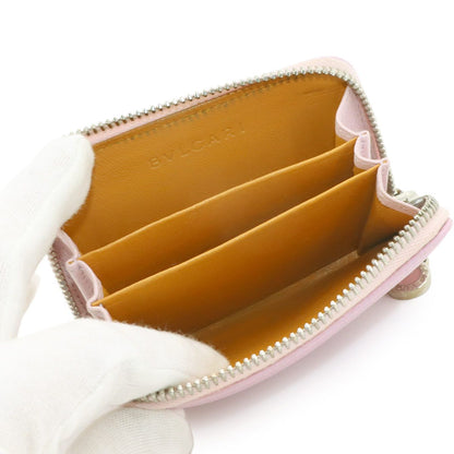 Bvlgari Coin Case Leather Pink Silver Purse — view 6