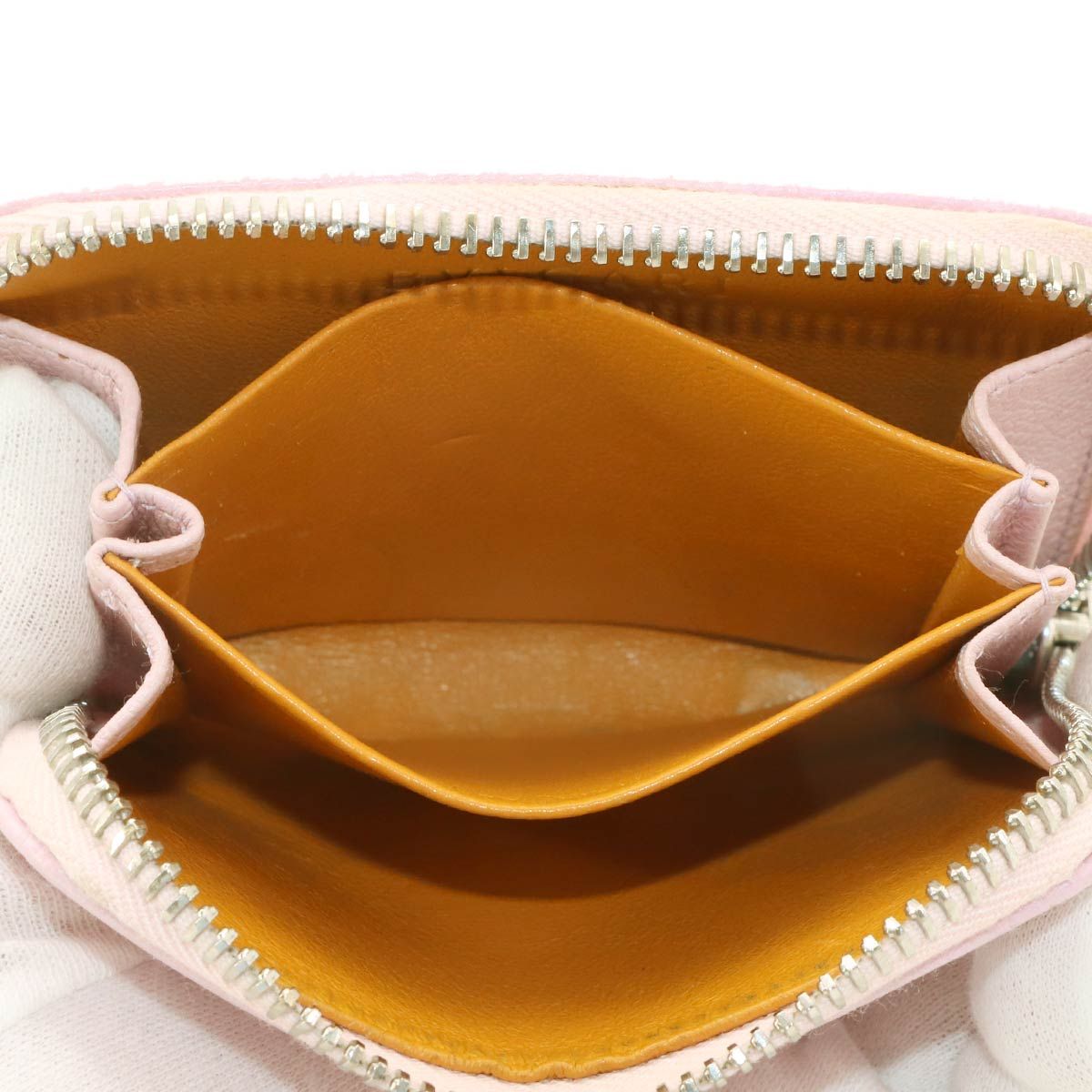 Bvlgari Coin Case Leather Pink Silver Purse — view 7