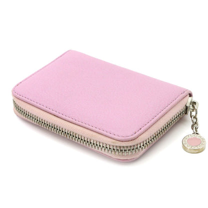 Bvlgari Coin Case Leather Pink Silver Purse — view 4