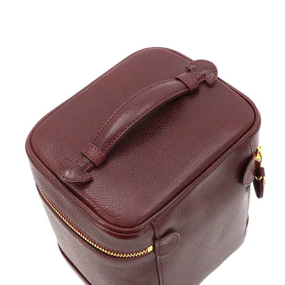 Chanel Vanity Hand Bag Caviar Leather Bordeaux CC Logo Gold — view 5