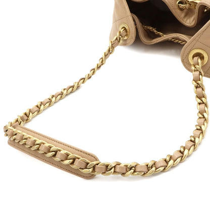 Chanel 25 Small Shoulder Bag Caviar Leather Beige Gold — view 6