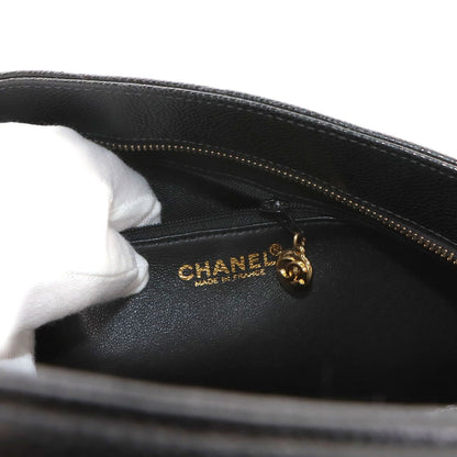 Chanel Medallion Tote Caviar Leather Black Gold Vintage — view 8