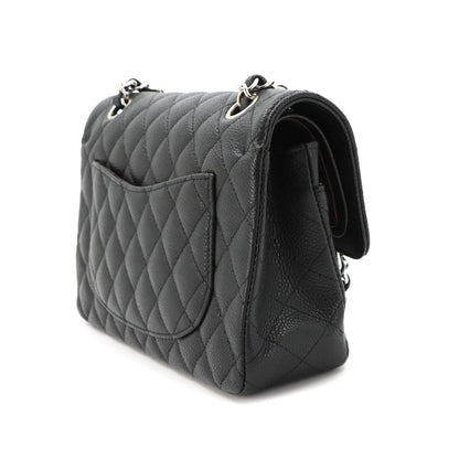 Chanel Quilted 23 Chain Shoulder Bag Caviar Leather Black Silver — view 4