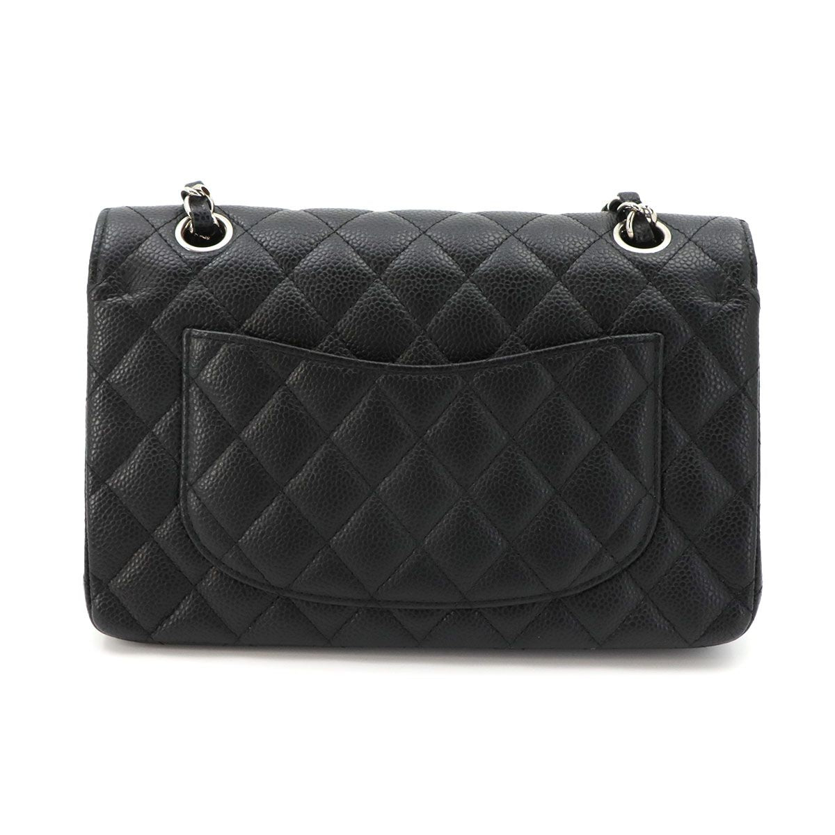 Chanel Quilted 23 Chain Shoulder Bag Caviar Leather Black Silver — view 3
