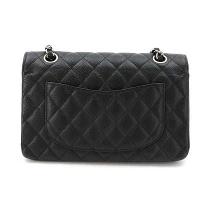 Chanel Quilted 23 Chain Shoulder Bag Caviar Leather Black Silver — view 3