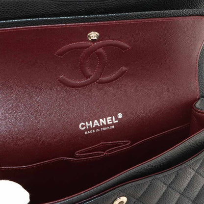 Chanel Quilted 23 Chain Shoulder Bag Caviar Leather Black Silver — view 9