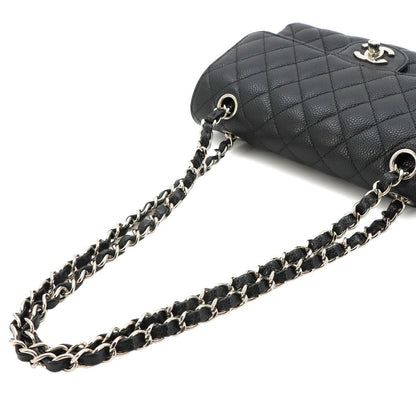 Chanel Quilted 23 Chain Shoulder Bag Caviar Leather Black Silver — view 6