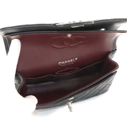 Chanel Quilted 23 Chain Shoulder Bag Caviar Leather Black Silver — view 8