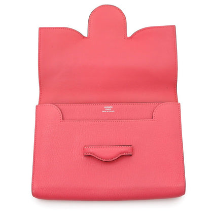 Hermes Portfolio Wallet Bifold Chevre Pink Silver — view 5
