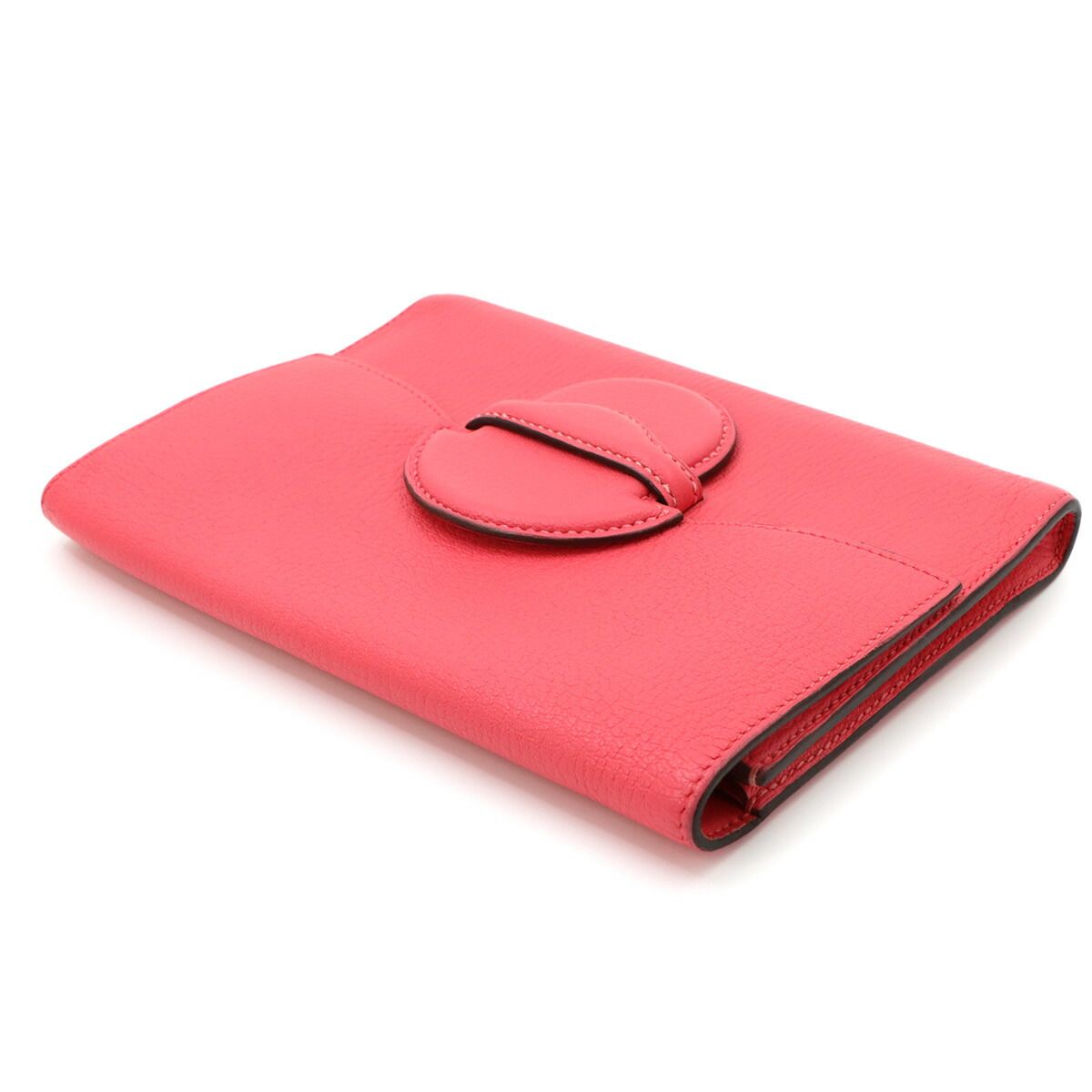 Hermes Portfolio Wallet Bifold Chevre Pink Silver — view 4