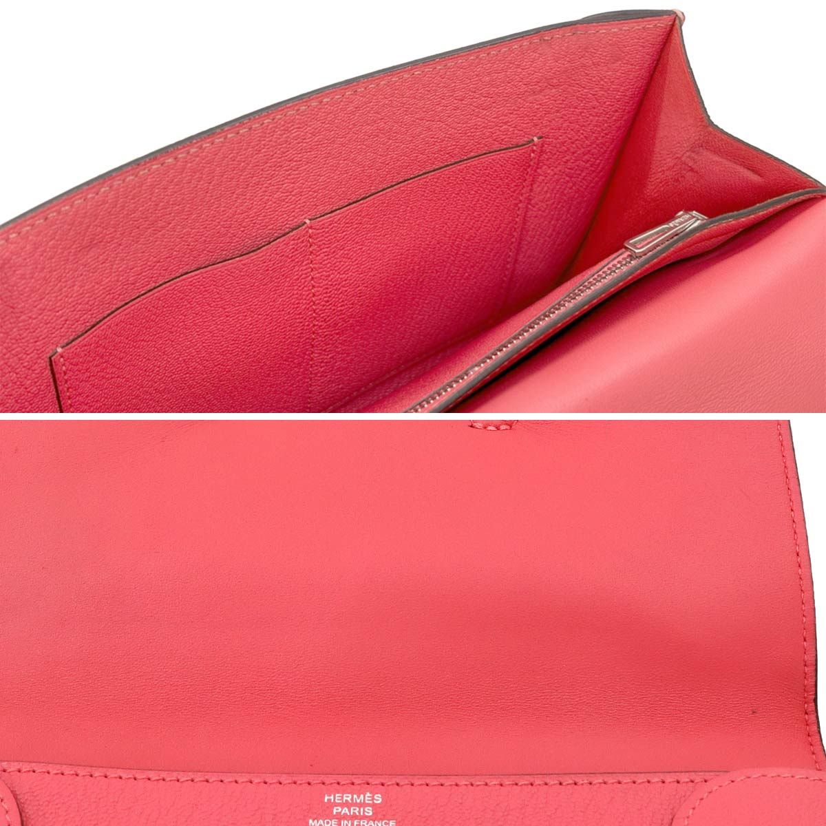 Hermes Portfolio Wallet Bifold Chevre Pink Silver — view 9
