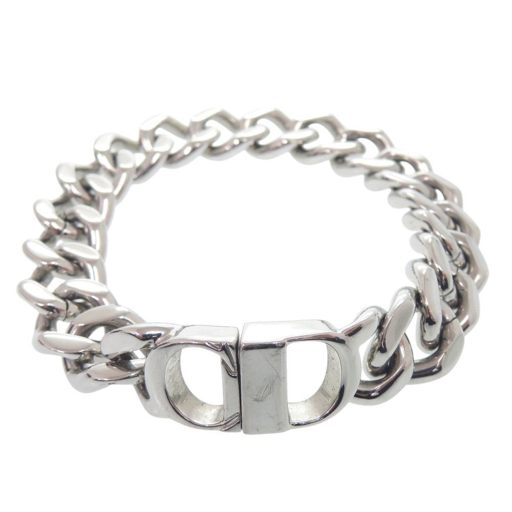 Dior Logo Icon Chain Link Bracelet Metal Silver