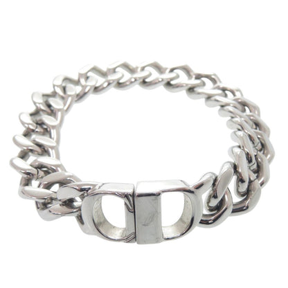 Dior Logo Icon Chain Link Bracelet Metal Silver
