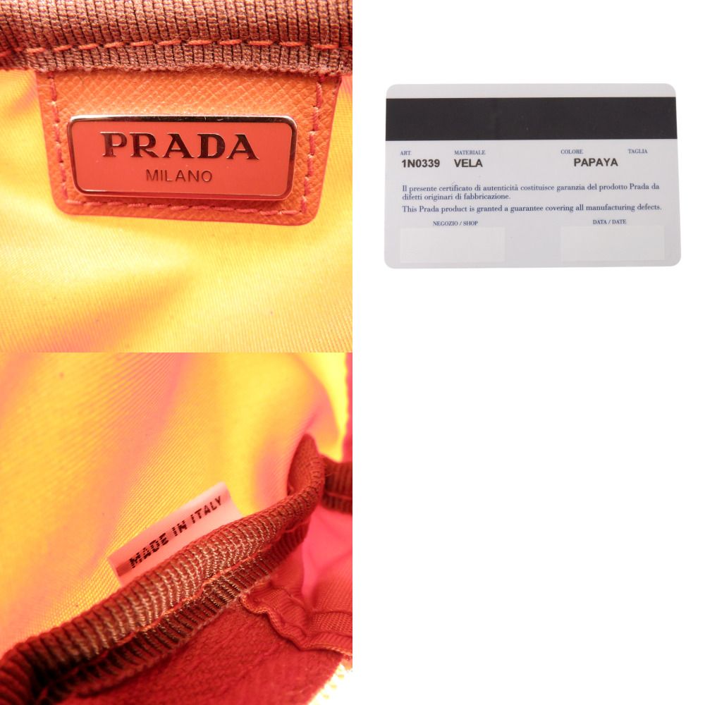 Prada Vera Nylon Papaya Orange Pouch — view 7