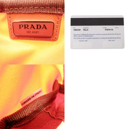 Prada Vera Nylon Papaya Orange Pouch — view 7