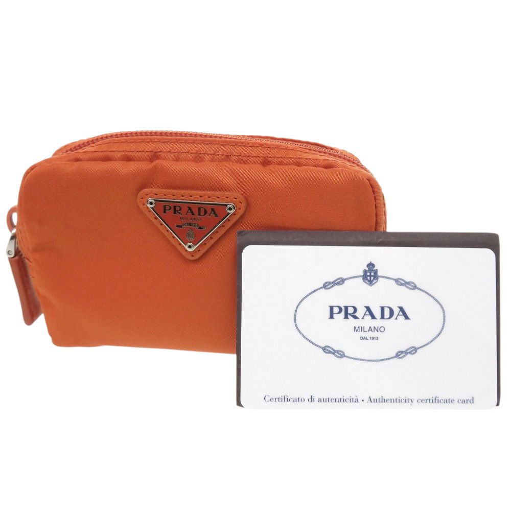 Prada Vera Nylon Papaya Orange Pouch — view 2