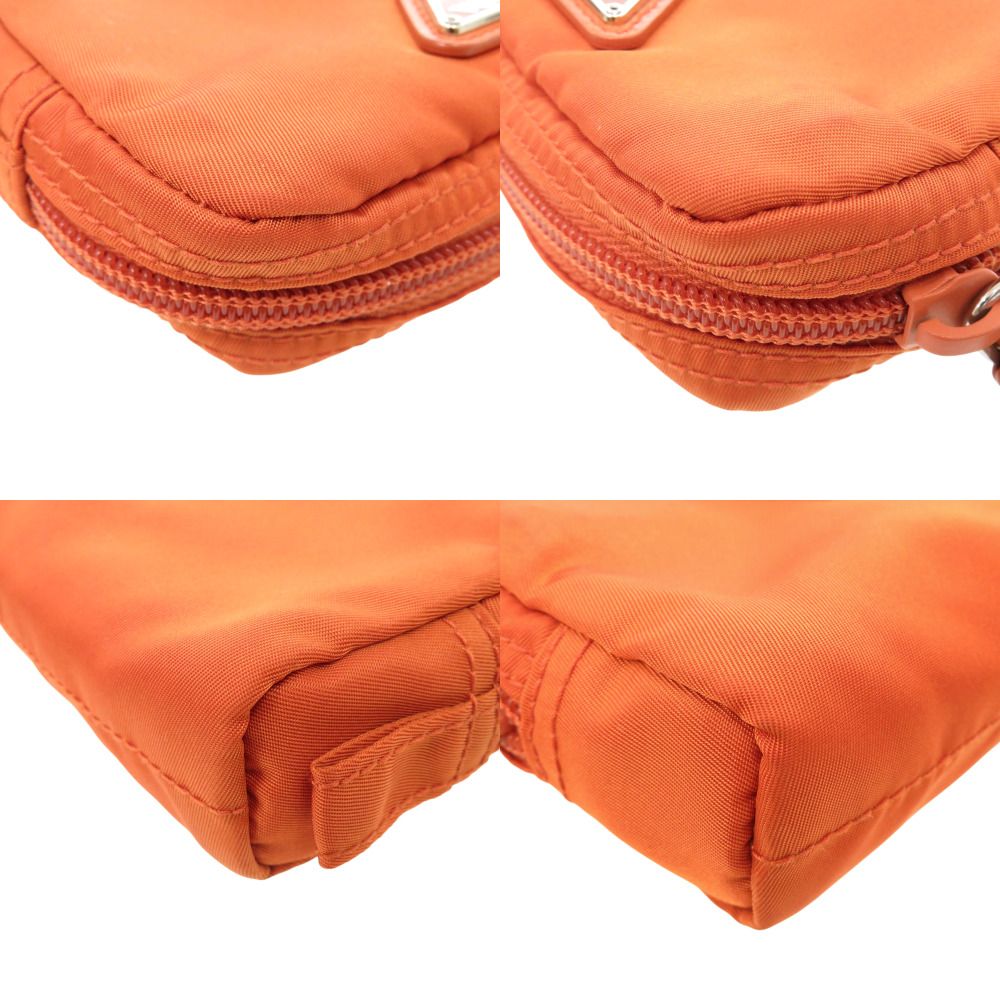 Prada Vera Nylon Papaya Orange Pouch — view 4