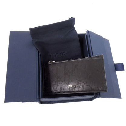 Dior Oblique Galaxy Leather Black Coin Case — view 2