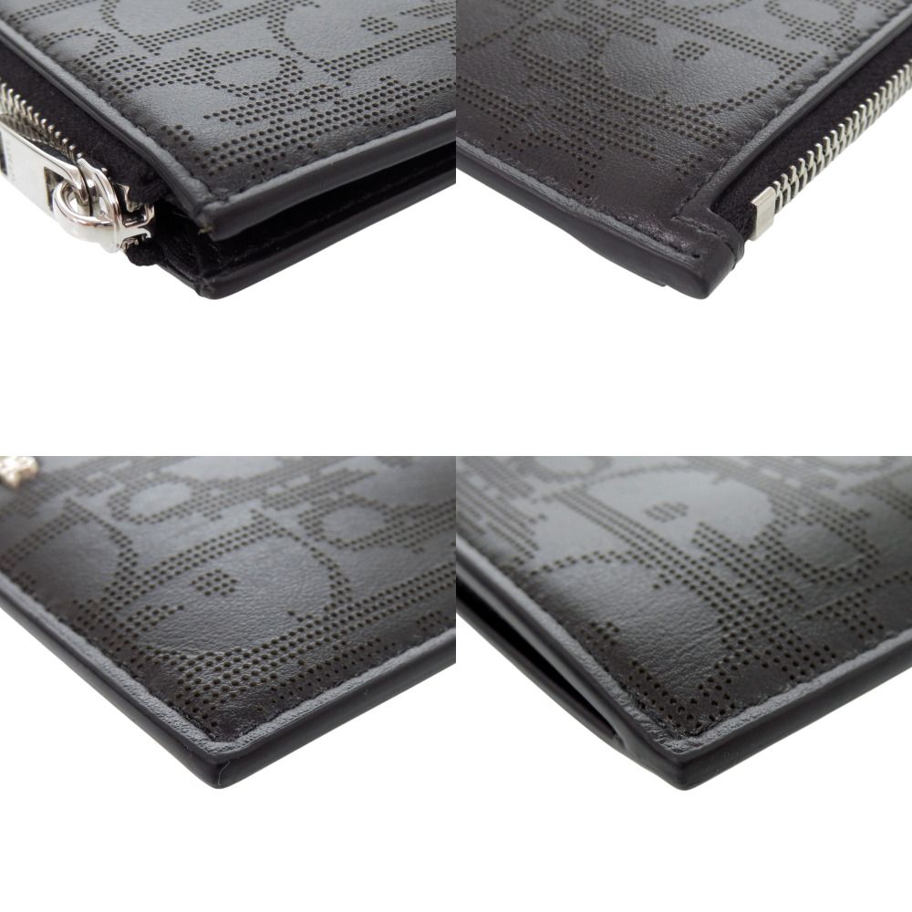 Dior Oblique Galaxy Leather Black Coin Case — view 4