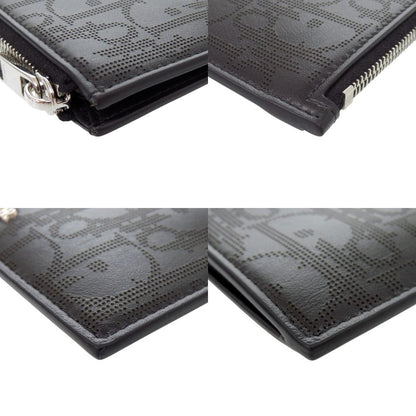 Dior Oblique Galaxy Leather Black Coin Case — view 4