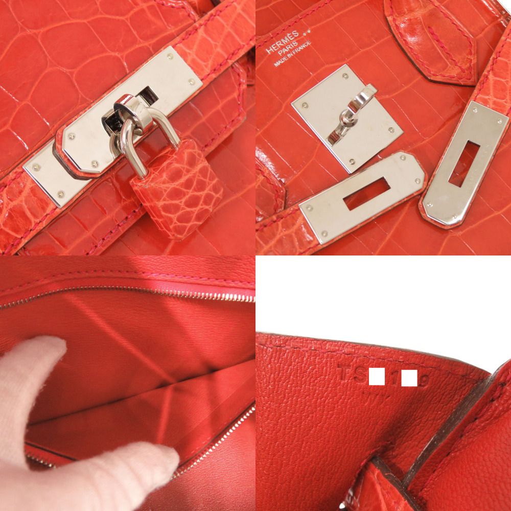 Hermes Birkin 30 Niloticus Geranium Silver Handbag — view 8