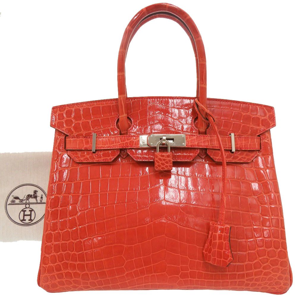 Hermes Birkin 30 Niloticus Geranium Silver Handbag — view 2