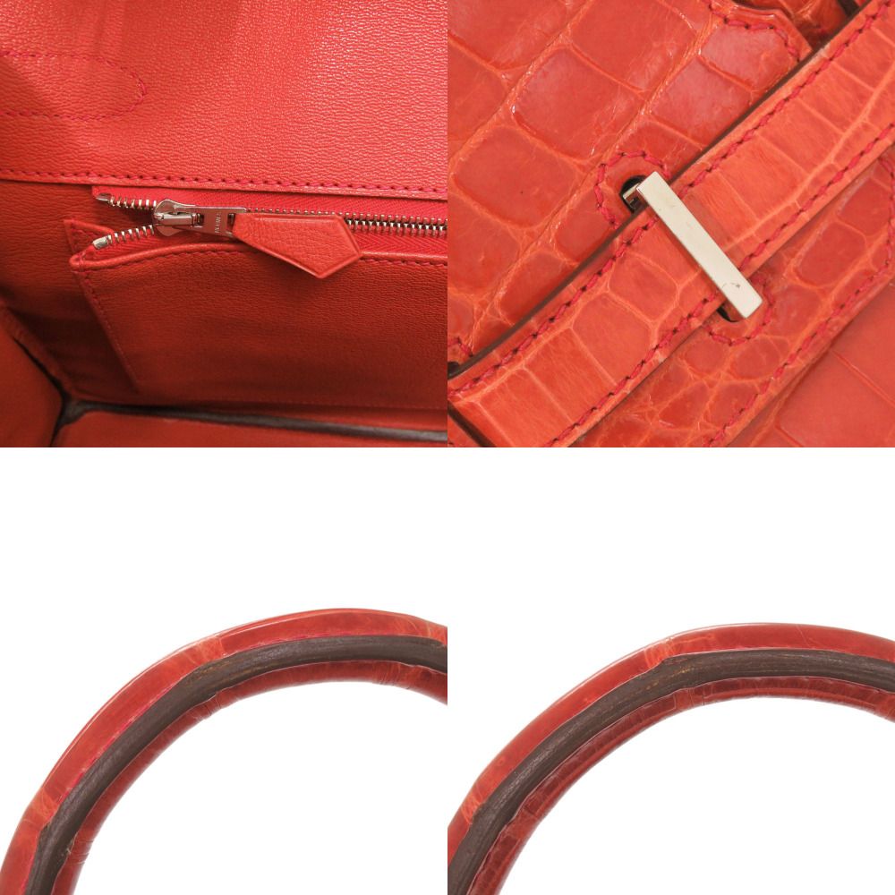 Hermes Birkin 30 Niloticus Geranium Silver Handbag — view 9