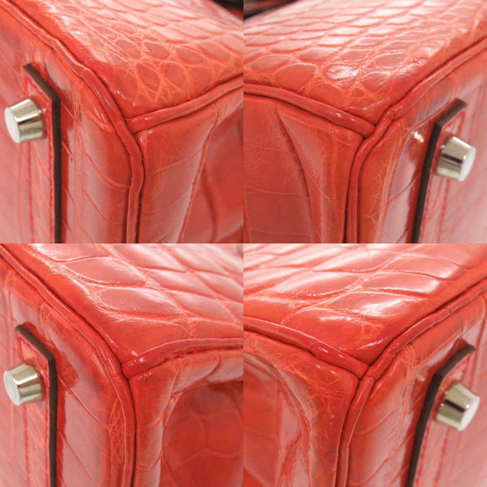Hermes Birkin 30 Niloticus Geranium Silver Handbag — view 5