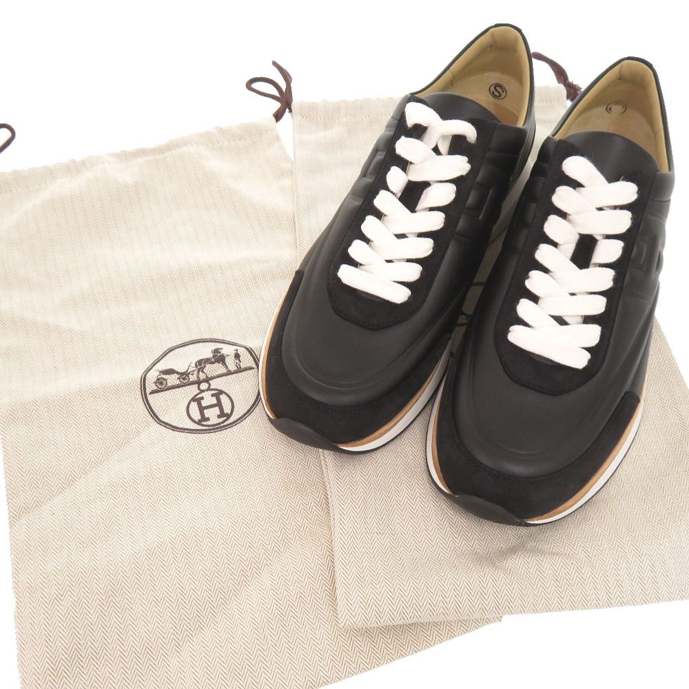 Hermes Easy 40 Calf Chevre Velois Black Sneakers — view 2