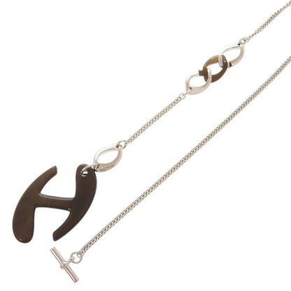 Hermes Chaine de Metal Buffalo Horn Silver Brown Pendant — view 9