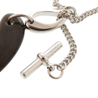 Hermes Chaine de Metal Buffalo Horn Silver Brown Pendant — view 5