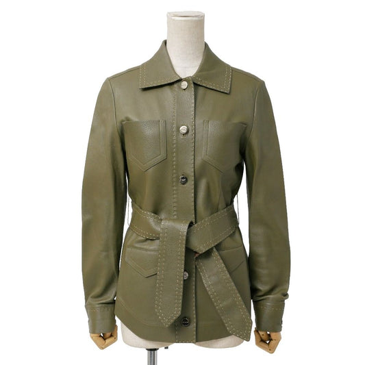 Fendi Selleria Resort Collection Jacket 40 Deerskin Belted Leather