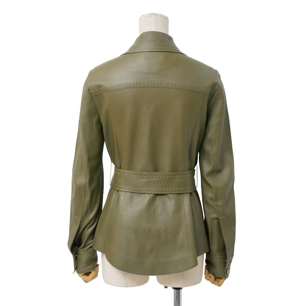 Fendi Selleria Resort Collection Jacket 40 Deerskin Belted Leather — view 3