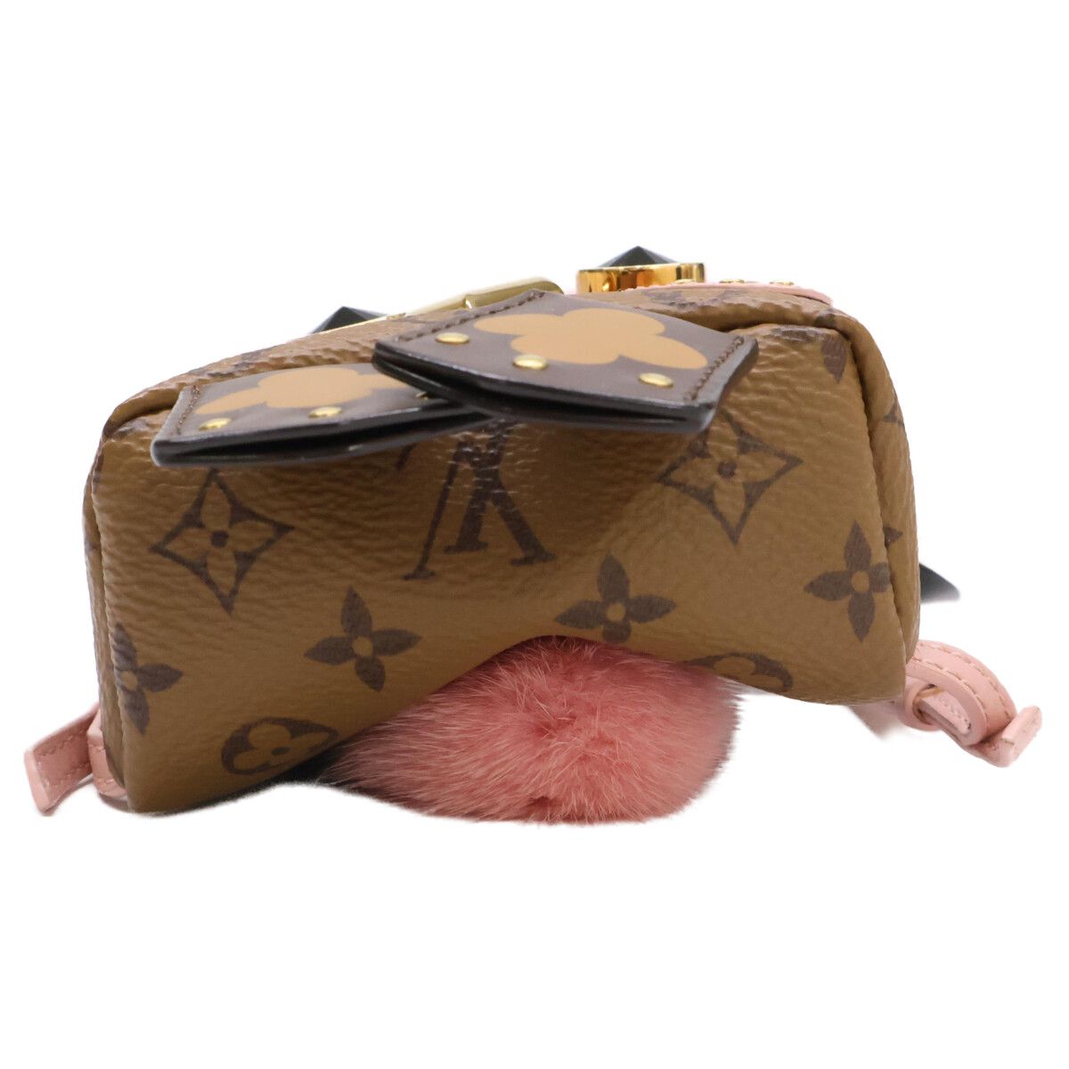 Louis Vuitton Bijou Sac Wild Puppet Monogram Reverse Canvas Mink Bag Charm — view 3