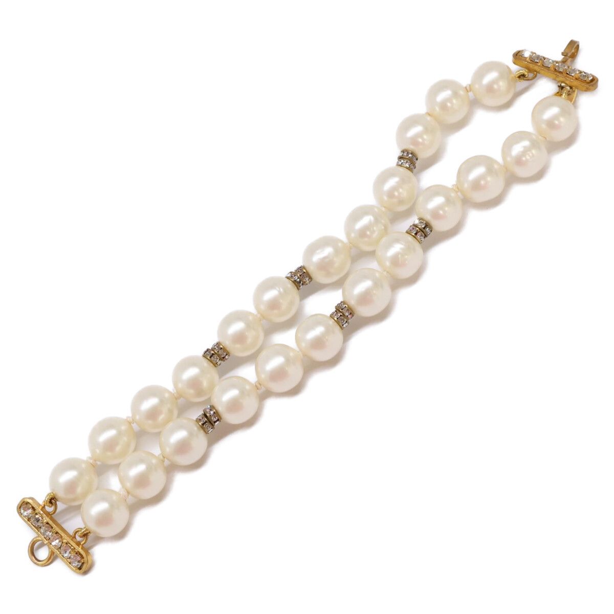 Chanel Double Strand Imitation Pearl Bracelet — view 7