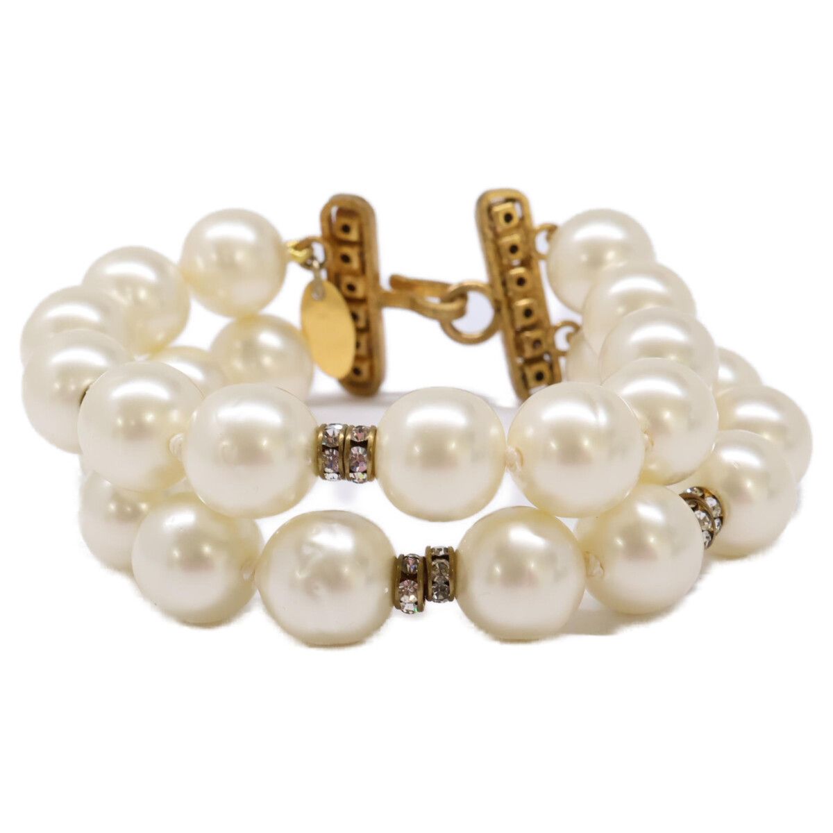 Chanel Double Strand Imitation Pearl Bracelet — view 4