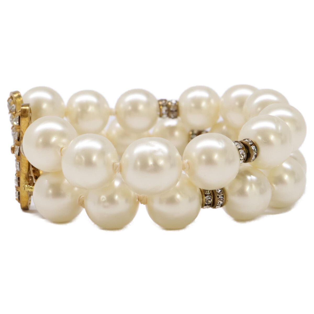 Chanel Double Strand Imitation Pearl Bracelet — view 3